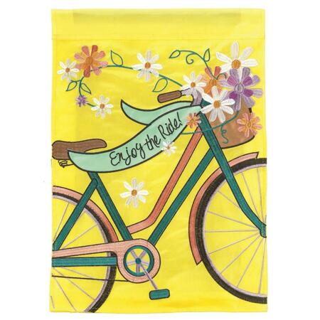 RECINTO 13 x 18 in. Bicycle Enjoy The Ride Polyester Printed Garden Flag RE3468726